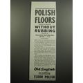 1933 Old English No-rubbing Floor Polish Ad - P...