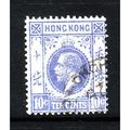 HONG KONG 1921 SG 124 10c BRIGHT ULTRAMARINE FI...