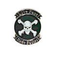 Skull Live Fast Enamelled Pin Badge Metal in ve...