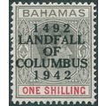 Bahamas 1942 1s black & carmine SG171a unused