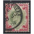 1902 SG257 1/- Dul Green & Carmine Fine Used. .