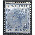 St Lucia 1883 SG33 2 1/2d Blue Mounted Mint . .