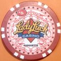 Lady Luck. $5 Casino Chip. Marquette, IA. W92.