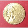 1908 $5 Indian Gold. Challenge Coin, Souvenir. ...