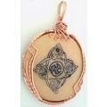 Celtic Knotwork Scrimshaw Copper Wire Wrap Pend...