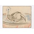 Dumbo Takes A Bath Original Storyboard Painting...