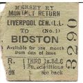 Mersey Railway Edmondson Ticket - Liverpool Cen...