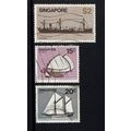SINGAPORE Group 3 stamps inc $2 Ships series - ...