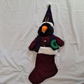 Vintage ZCMI PENGUIN 3D PLUSH CHRISTMAS STOCKIN...