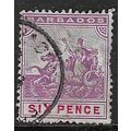 BARBADOS 1892-1903 WMK CROWN CA 6d USED SG111
