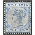 St Lucia 1898 SG46 2 1/2d Ultramarine Mounted M...