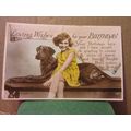 LOVING BIRTHDAY WISHES .. used vintage postcard...