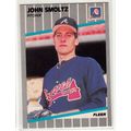 1989 Fleer John Smoltz rookie baseball card #60...