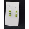 Earthy green white mix 925 silver hook earrings