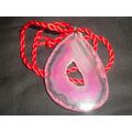 Increable 70X50MM pink agate slice on 18" woven...