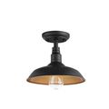 H D Bell Ridge 10 in. 1-Light Black Semi-Flush ...