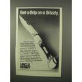 1981 Schrade Uncle Henry Grizzly Lockback Knife Ad