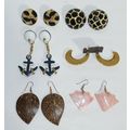 Six Vintage Costume Pierced Earring Pairs, 4 Pu...