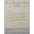 1953 letter National Society for the Prevention...