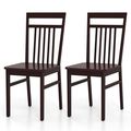 Set of 2- Modern Farmhouse Dark Wood High Back ...