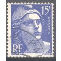 France Stamps 1951 - 15f blue "Marianne" - used 3