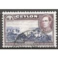 Ceylon 1938 SG395 $1 Blue-Violet & Chocolate Fi...