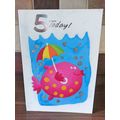 5th Birthday Cards - 5 Today - Fish - 06