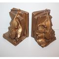 VTG MCM Bookends Gold Violin Universal Statuary...