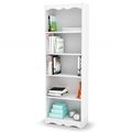 White 72-inch High Bookcase with Soft Arches an...