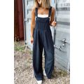 Sail Blue Plaid Print Buttoned Pocketed High Wa...