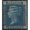 1858 SG45 2d Blue Plate 8 Fine Used Check Lette...
