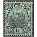 Bermuda 1912 SG51 1/- Black & Green Wmk Multipl...