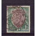 INDIA 1913 SG 185 1R BROWN AND GREEN FINE USED
