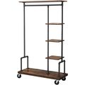 Farmhouse 5 Tier Laundry Pipe Garment Closet Ra...