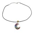Crescent Moon Pendant Resin With Copper Detail ...
