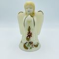 Fenton Art Glass Opal Satin Poinsettia Angel Be...
