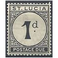 St. Lucia 1933 D3 1d Black Postage Due Mounted ...