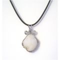 Pendant #013 unisex silver metal wire wrap ston...