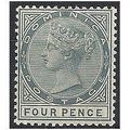Dominica 1886 SG24 4d Grey Wmk Crown CA Mounted...