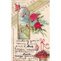 1904 PC Christmas Embossed Country Idyll Roses