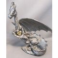 Vintage DRAGON HEART Pewter Dragon with Gold He...
