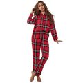 Women's red plaid long-sleeve autumn/winter hom...