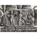 B&W Photo Postcard - Column Base Abbey Church C...