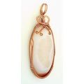 White Agate Copper Wire Wrap Gemstone Pendant 6