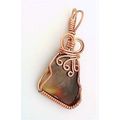 Fire Agate Copper Wire Wrap Gemstone Pendant 2