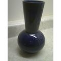 Blue Color glass bulb shaped vase