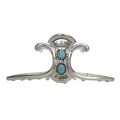 Extra large hair claw clip silver turquoise blu...