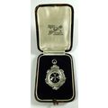 Solid Silver Enamel Albert Chain Fob Medal St J...