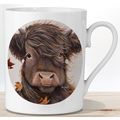 Mug Brown Highland Cow Coffee Tea Cup Autumn Sc...