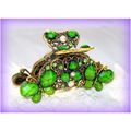 Sale Retro Fashion Green Crystal Rhinestone Bro...